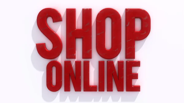 Shop online text sign — Stock Photo, Image