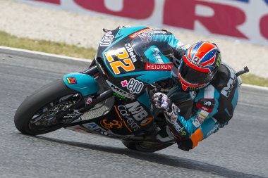 Sürücü Sam Lowes. Yarış hız yukarıya.
