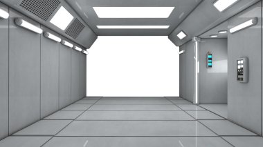 Fütüristik koridor iç