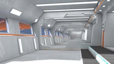 Fütüristik koridor iç