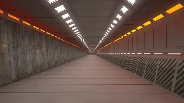 Futuristiska korridor interiör — Stockfoto