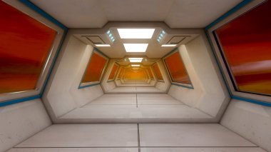 Fütüristik koridor iç