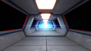 Fütüristik koridor iç