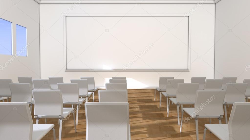 Classroom and white blackboard