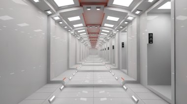 Fütüristik koridor iç