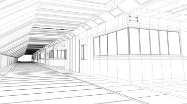 Bilim kurgu render satırları iç