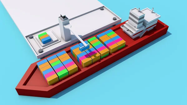 3D μοντέλο της μεγάλο εμπορικό πλοίο — Φωτογραφία Αρχείου