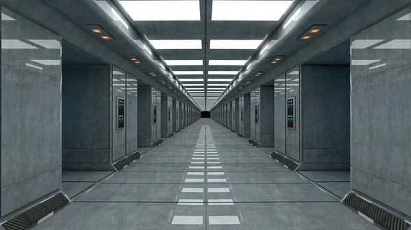 Science fiction futuristische corridor — Stockfoto