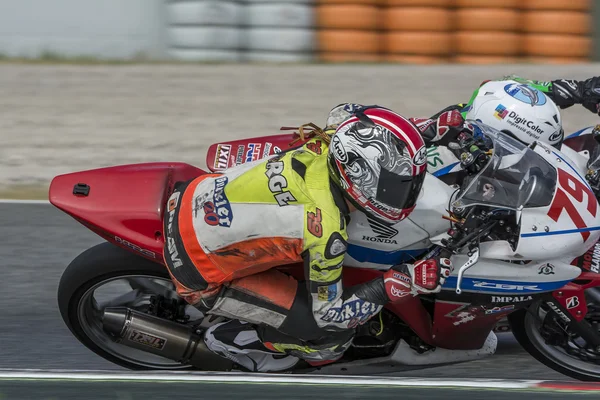 Conductor Jorge Serrano. Honda CBR250R —  Fotos de Stock