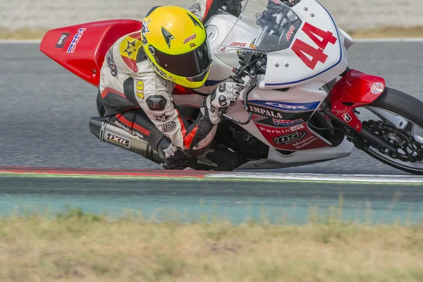 Conductor Jorge Hernández. Honda CBR250R —  Fotos de Stock