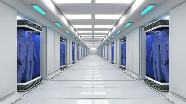Corridor futuriste avec des chiffres — Photo