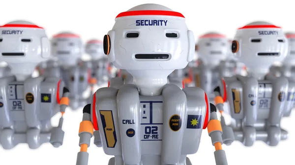 Группа роботов безопасности — стоковое фото