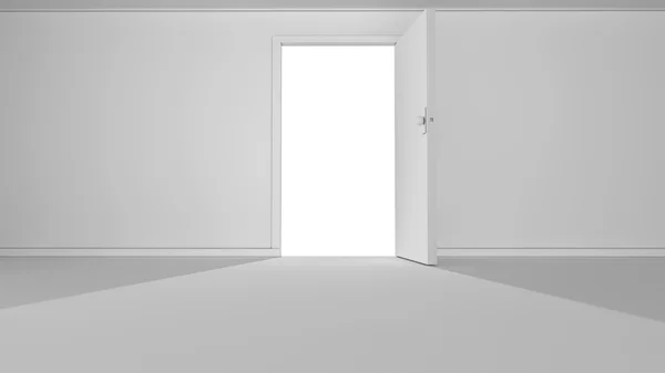 Open door and white background — Stock Photo, Image