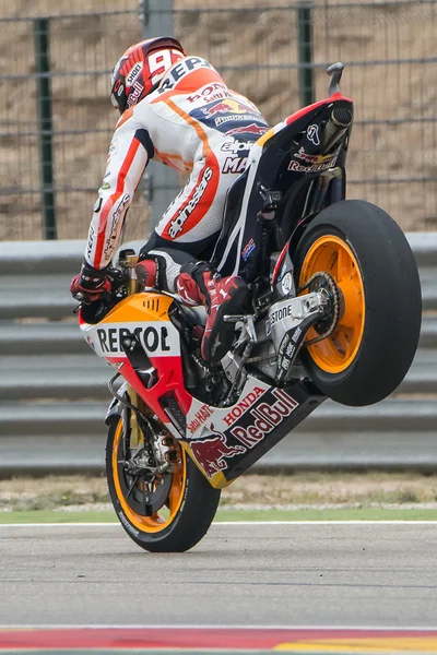Marc Marquez. Repsol Honda takımı. Aragon MotoGP Grand Prix Movistar. — Stok fotoğraf