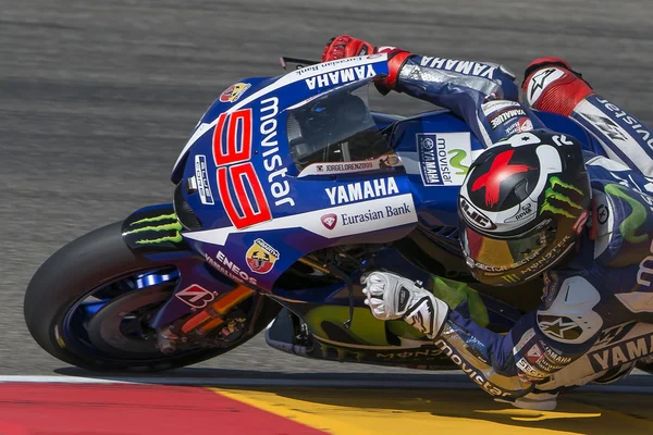 Jorge Lorenzo. Movistar Yamaha Team. Grand Prix Movistar of Aragon — Stock Photo, Image