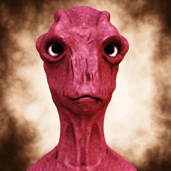 Alien 3d retrato — Fotografia de Stock