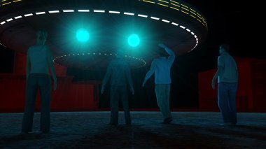 Ufo uzay gemisi yakın kişi