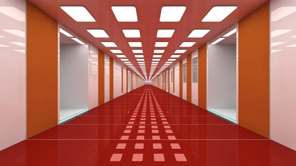 Futuristisk korridorarkitektur – stockfoto