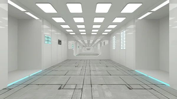 Внутренний коридор с освещением — стоковое фото