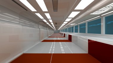 Fütüristik koridor İç Mimarlık