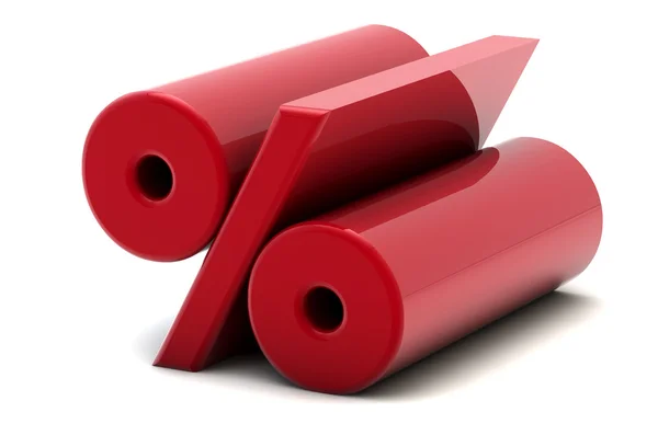 Röd procenttecken — Stockfoto