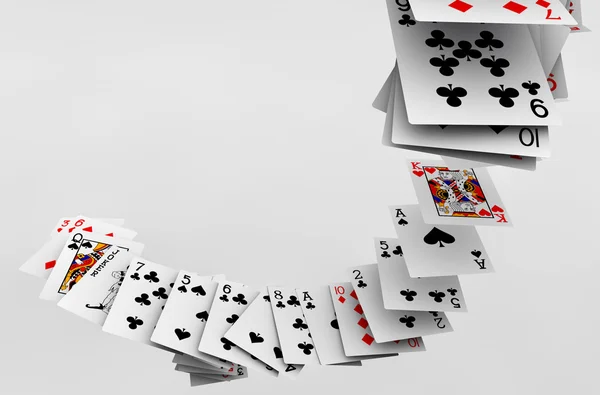 Playing cards falling — Stock Photo, Image