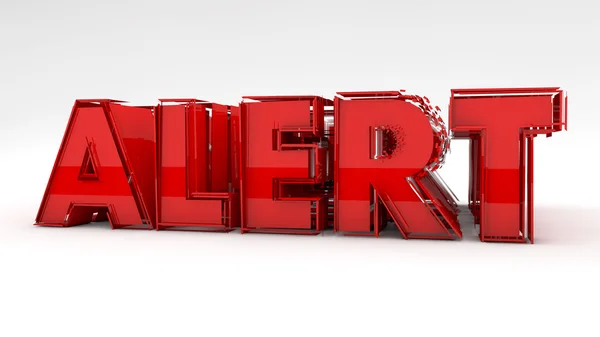 Alert 3d red text sign — Stock Photo, Image