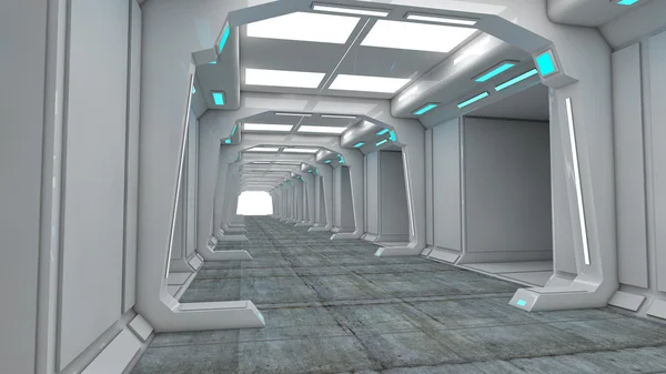 Futuristic corridor with lights — Stock Photo, Image