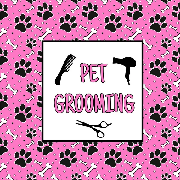 Grooming Szalon Kutyák Logó Vektor Illusztráció — Stock Vector