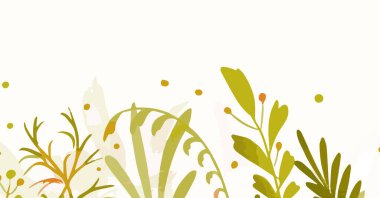 Yeşil çiçek elementli arkaplan veya şablon, doğa vektör illüstrasyonu