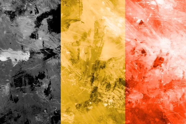 Belgische Grunge Flagge Vintage Retro Grunge Patriotische Flagge Hohe Auflösung — Stockfoto