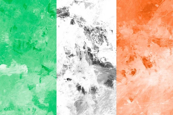 Republika Irlandii Irlandzka Flaga Konkretnym Teksturowanym Tle Flaga Irlandii Pokryta — Zdjęcie stockowe