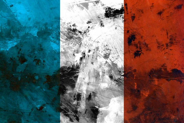 France French Flag Concrete Textured Background Flag France Overlaid Grunge — Stock Photo, Image