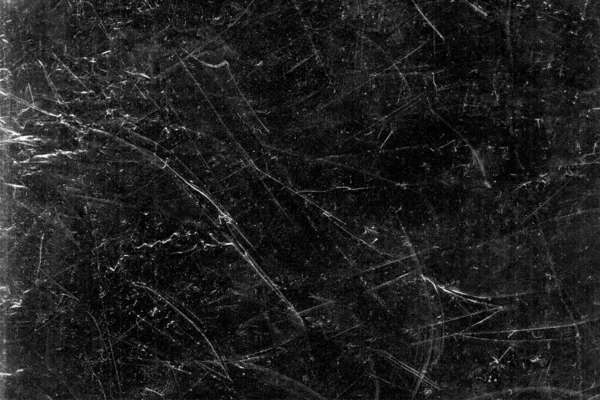 Siyah arka planda beyaz çizikler ve toz. Kaliteli tırmalanmış grunge plastik kırık ekran dokusu. Çizik cam yüzey duvar kağıdı. Kirli Tahta. Metin için boşluk.