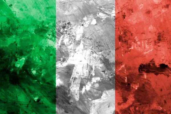 Italien Italiensk Flagga Betong Strukturerad Bakgrund Italiens Flagga Överdragen Med Stockbild