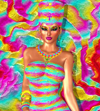 Cennet çağırıyor. Mısır Kraliçesi fantezi sanat. Kleopatra, Nefertiti ve daha fazlası.