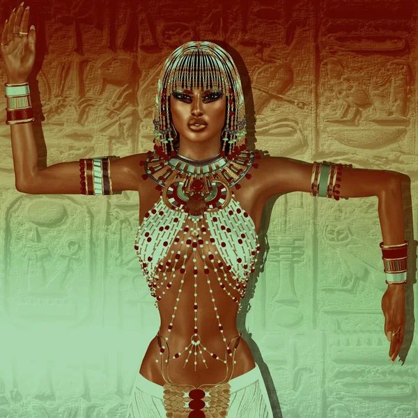 Een bedevaart naar Self.Egyptian koningin fantasy art. Cleopatra en Nefertiti. — Stockfoto