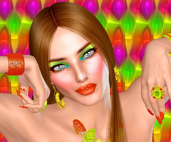 Colorful Cosmetics and Beauty Look. — Stock Photo, Image