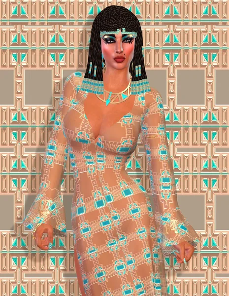 ¡Cleopatra de Egipto! Nuestra versión moderna de fantasía egipcia arte digital . — Foto de Stock