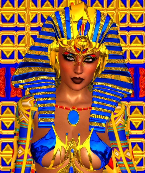 Cleopatra of een Egyptische vrouw farao. Moderne digitale kunst fantasie. — Stockfoto