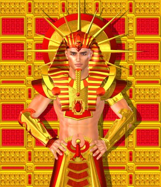 Egyptian Pharaoh Ramses. A modern digital art version of the ancient Egyptian king. clipart