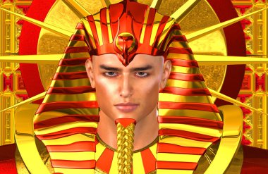 Egyptian Pharaoh Ramses. A modern digital art version of the ancient Egyptian king. clipart