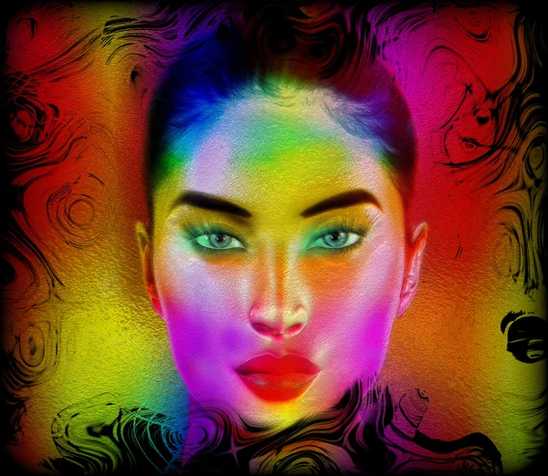 Colorful abstract woman's face. — Stock Photo, Image