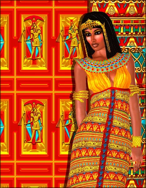 金の宝石類で飾られたエジプトの女性. — ストック写真
