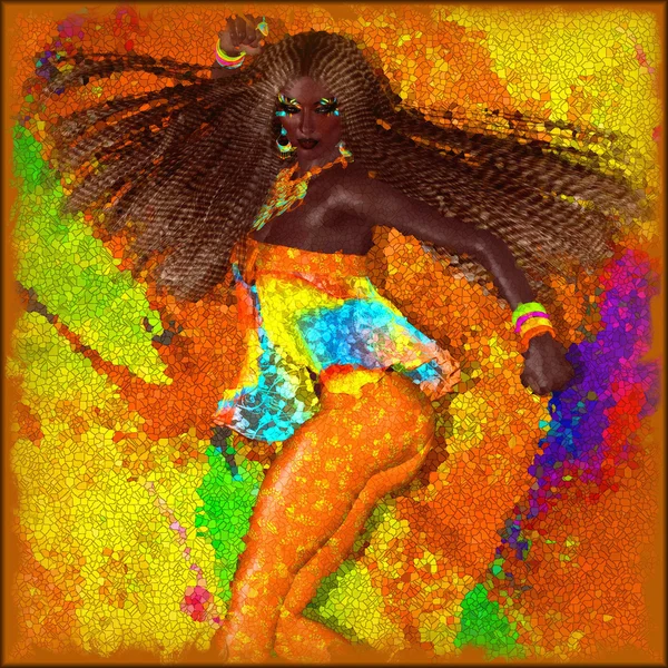Bailarina de discoteca con peinado trenzado . —  Fotos de Stock