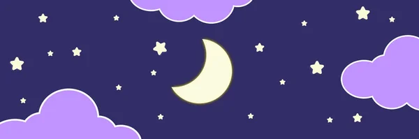 Streszczenie Kawaii Nocy Niebo Księżyc Kolorowe Tło Miękki Gradientowy Pastelowy — Zdjęcie stockowe
