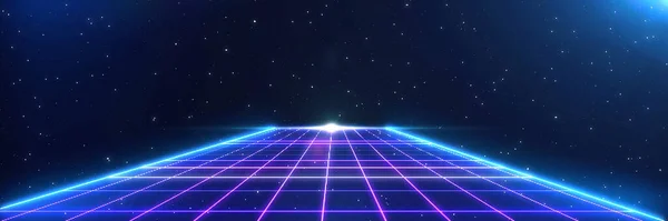 Retro Cyberpunk Stil Sci Fundal Futuristic Peisaj Rețea Laser Stilul — Fotografie, imagine de stoc