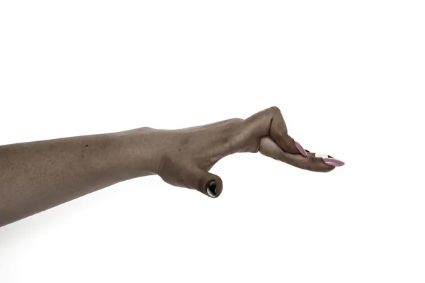 Hand Black Woman Isolated — Stock Photo, Image