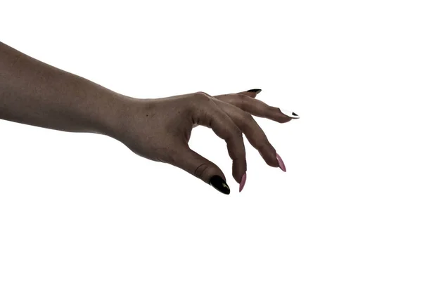 Mano Una Donna Nera Isolata — Foto Stock