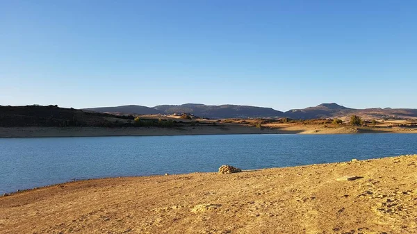 Nice Calm Mountain Lake Clean Blue Water Blue Sky Spain — Stock Photo, Image